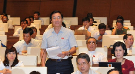 南定省国会代表在会上发表意见。（图片来源：人民报网）