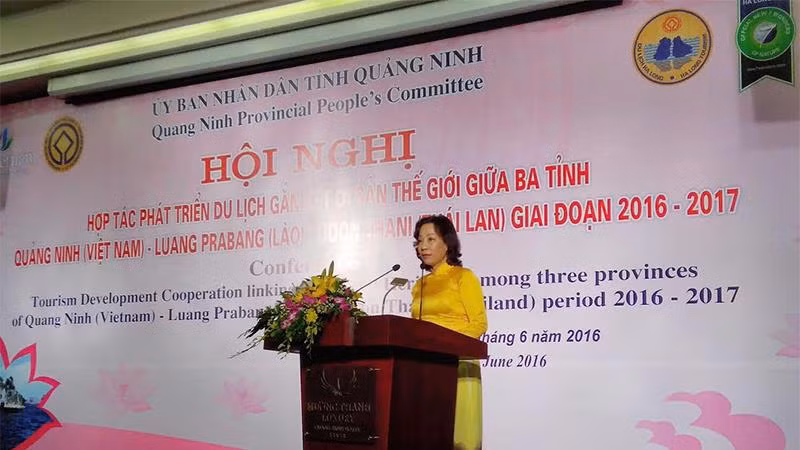 广宁省人民委员会副主席武氏秋水在会上发表讲话。（图片来源：政府门户网站）