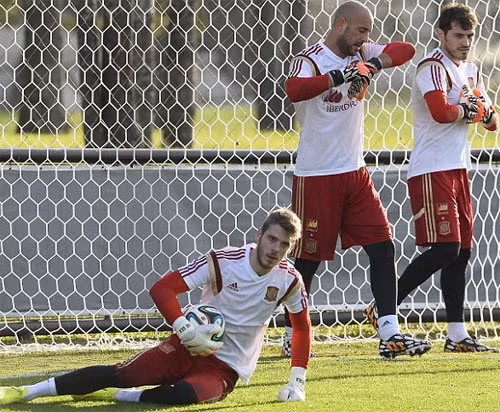 效力于曼联的门将大卫德基亚（左）。（图片来源：法新社）