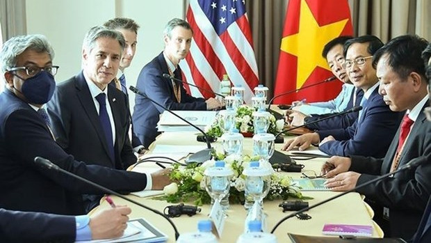 裴青山部长会见美国国务卿安东尼•布林肯。
