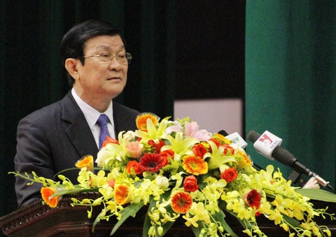 越共中央政治局委员、越南社会主义共和国主席张晋创。