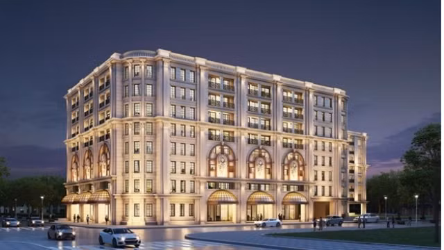 河内市Ritz-Carlton品牌住宅区的效果图。