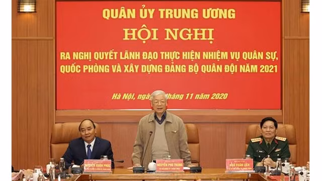 越共中央总书记、国家主席阮富仲发表讲话。（图片来源：越通社）