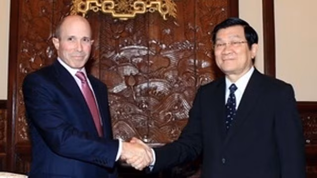 张晋创主席会见美国东盟商会主席 。 (Photo: 图片来源：越通社)