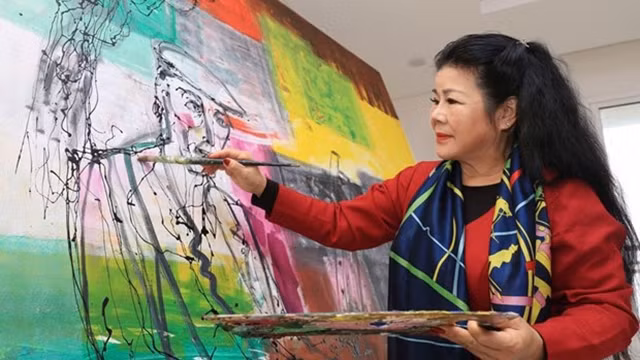 越南女画家文阳成。