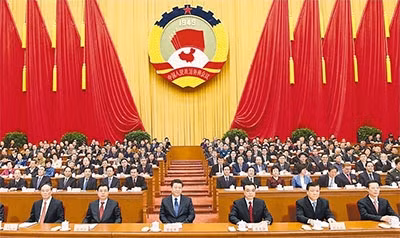 3月3日，中国人民政治协商会议第十二届全国委员会第三次会议在北京人民大会堂开幕。图片来源：新华社