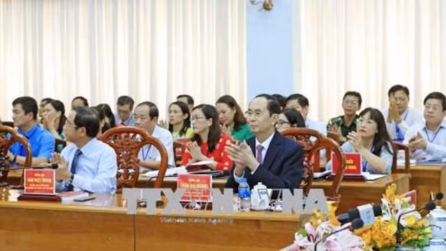 陈大光主席出席本次研讨会。（图片来源：越通社）