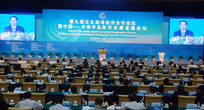 阮鸿长副部长在论坛开幕大会上讲话。（杜有兴 摄）