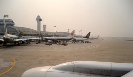 北京首都机场一角。