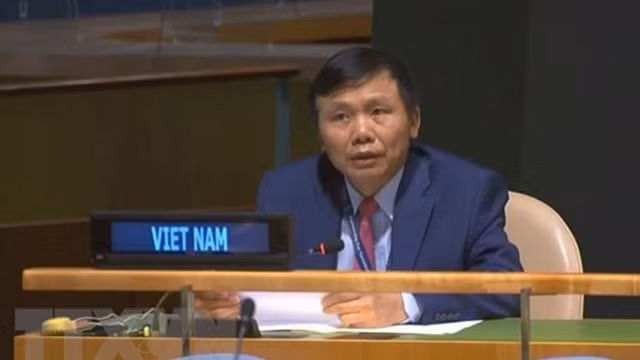 越南常驻联合国代表团团长邓廷贵大使。