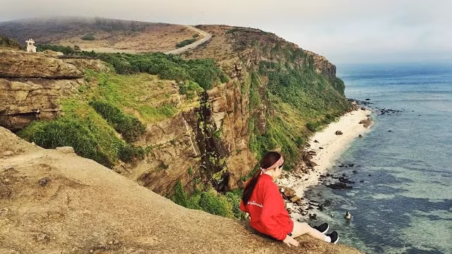 越南李山岛上的泰来山。