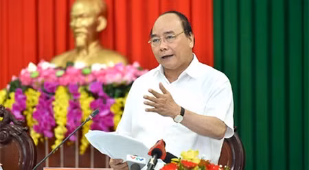 阮春福总理发表讲话。（图片来源：VOV)