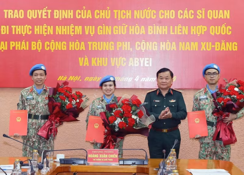 越南增派三名维和军官执行联合国维和任务。