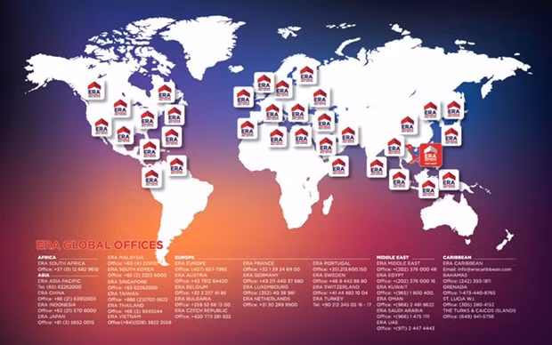 ERA在世界各地开展业务。（图片来源：erasky.vn）