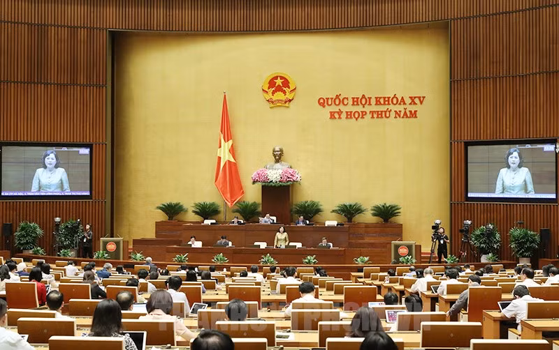 越南第十五届国会第五次会议全景。