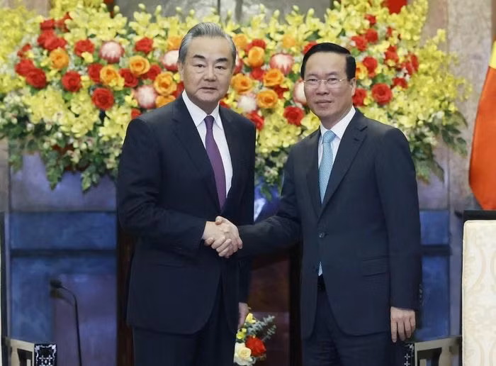 越南国家主席武文赏会见中国外交部长王毅。