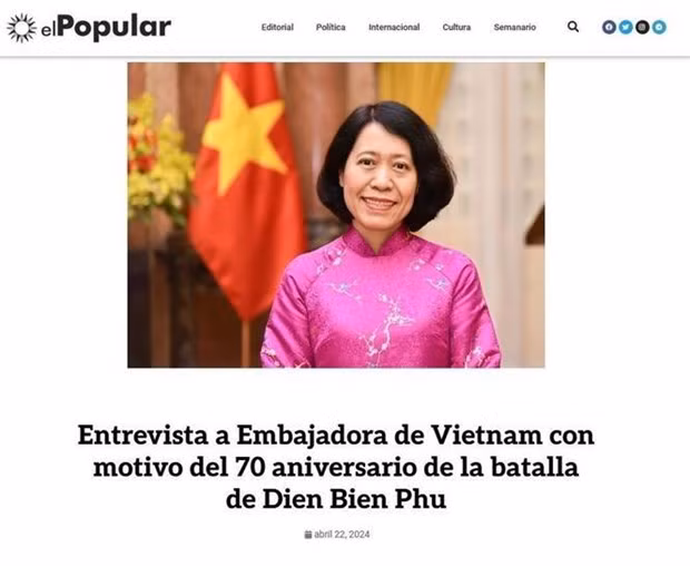 乌拉圭共产党《人民报》刊登了越南驻阿根廷大使吴明月的采访。（屏幕截图）