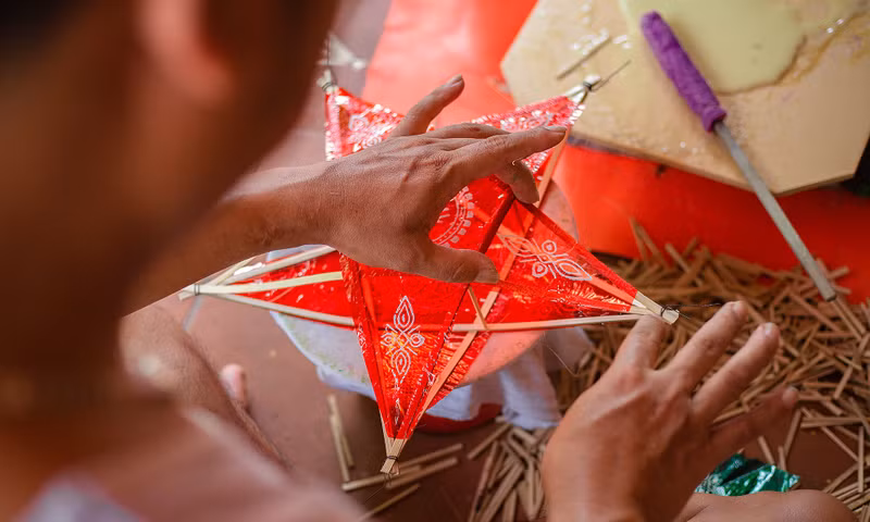 五角星灯笼制作。