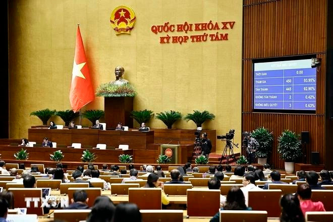 国会表决通过各部法律。
