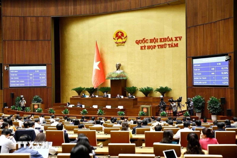 国会代表表决通过各部法律。