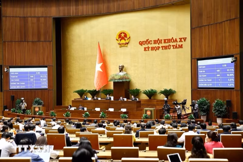 国会代表表决通过各部法律。