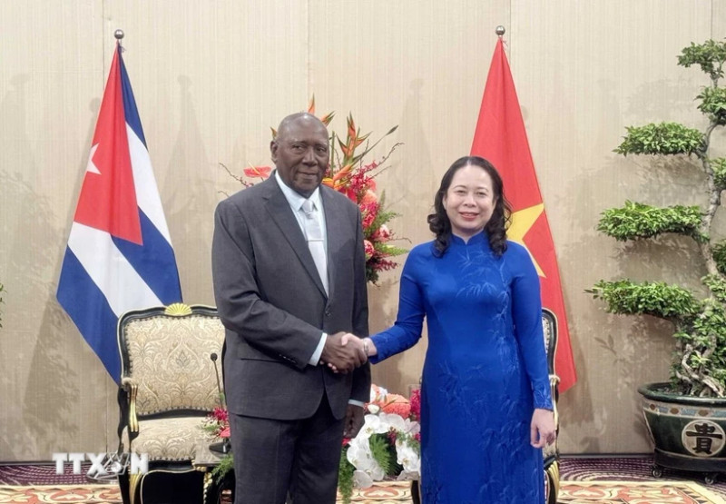 越南国家副主席武氏映春会见古巴国家副主席萨尔瓦多·巴尔德斯·梅萨。
