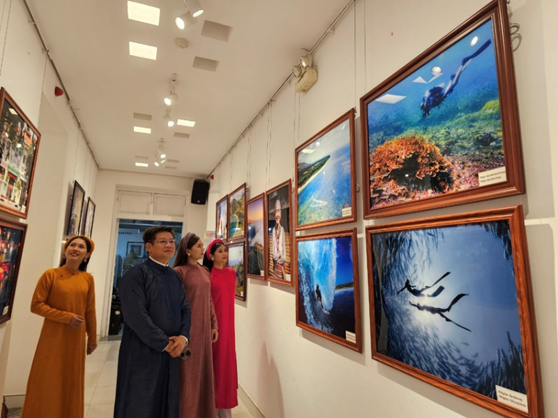 代表们参观展览。