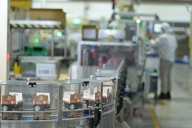附图。在越南孔雀咖啡生产链。
