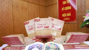 《光辉的越南——党的十三大任期内成就印记》新书发布。（图片来源：越通社）