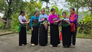 清化地区守护土锦织造技艺的女性们。