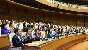 第十五届国会第十次会议现场。（图片来源：越通社）