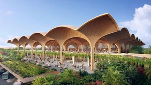 柬埔寨新建的德崇国际机场效果图。