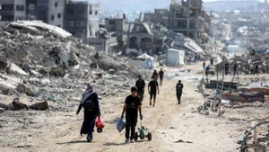 加沙地带的巴勒斯坦民众。（图片来源：新华社/越通社）