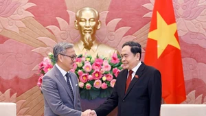 越南国会主席陈青敏与老挝外交部长通沙万·丰威汉。（图片来源：越通社）