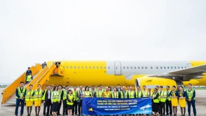 越旅游航空公司的首架空客A321飞机。（图片来源：baodauthau.vn）