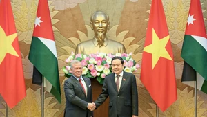 国会主席陈青敏与约旦国王阿卜杜拉二世·伊本·侯赛因。