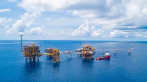 越俄石油联营公司（Vietsovpetro）在白虎油田的油气开采活动。