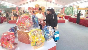 “新春创意手工艺及设计展”在河内应天乡广富桥线香旅游点开幕。