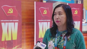 越南外交部副部长黎氏秋姮接受媒体记者采访。（图片来源：越通社）