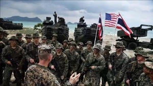 美国士兵参加“金色眼镜蛇”联合军演。（图片来源：新华社/越通社）