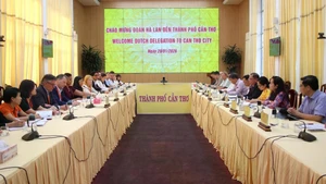 双方工作座谈场景。（图片来源：越通社）