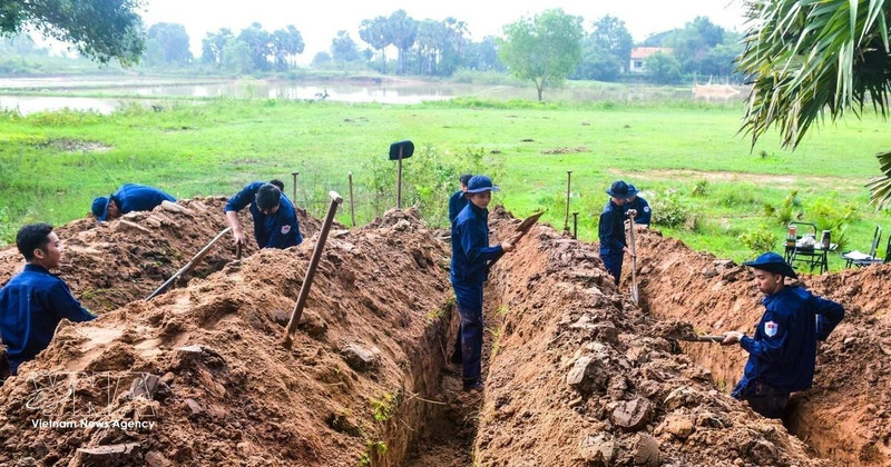 同塔省军事指挥部K91队在柬埔寨搜寻烈士遗骸。