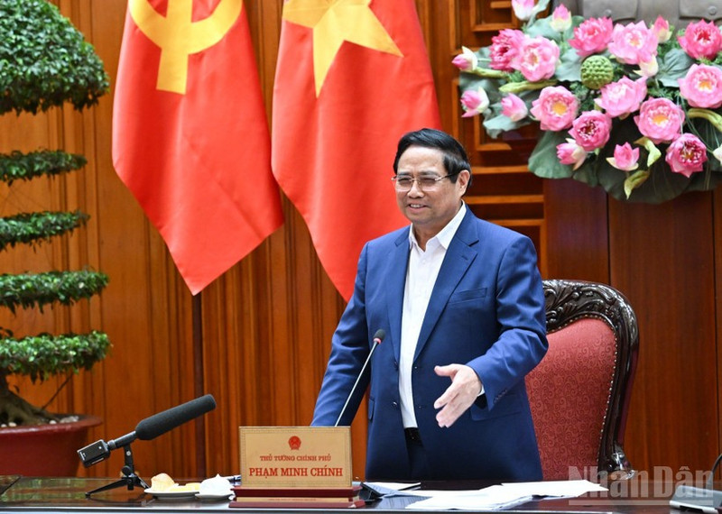 范明正总理在会上发表讲话。（陈海 摄）