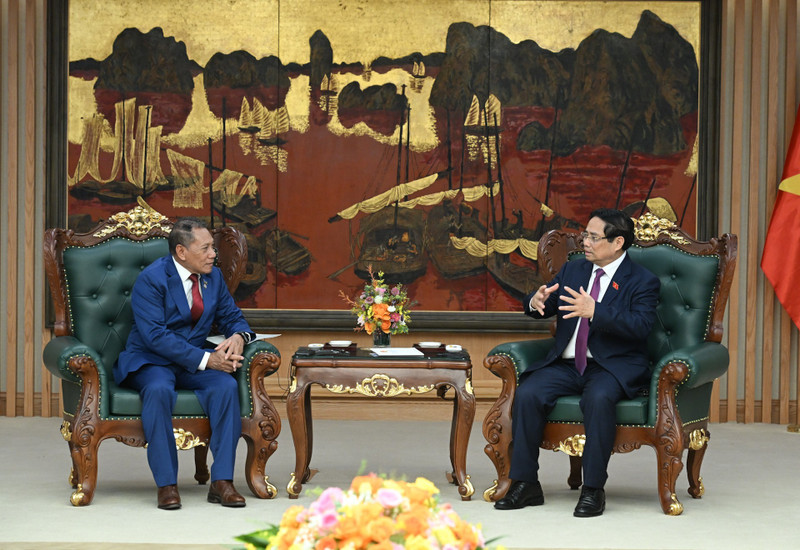 越南政府总理范明正会见所罗门群岛外交和外贸部长。