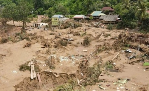 洪水退去后，义安省许多地区遭到破坏。