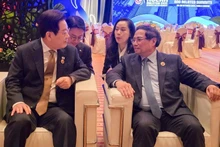 范明正总理会见韩国总统李在明。