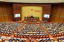 越南第十五届国会第十次会议议现场。
