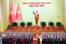 越共十四届中央委员会亮相。（图片来源：越通社）