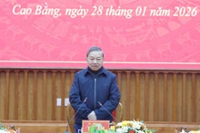 苏林总书记在会上发表讲话。