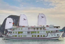 QN-7269的"签名"号（Signature）旅游船在发生火灾前的情景。